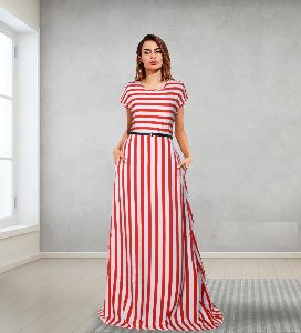 Red Lineig Gown