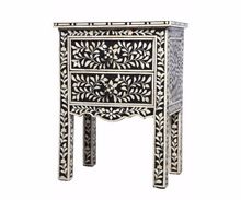 Bed side bone inlay small cabinet