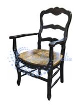 Black French Vintage Long Back Chair