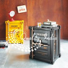 Metallic Container Style Small Cabinet
