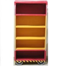 Metallic open five shelves storing cabinet furniture
