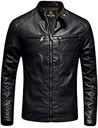 Mens Lambskin Charcoal Black Leather Biker Jacket