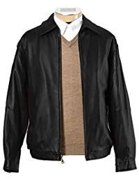 Mens Classic Black Leather Biker Jacket