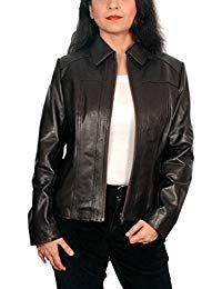 Womens Lambskin Leather Short Peacoat Jacket