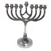 Silver Classic judaica candle Menorah