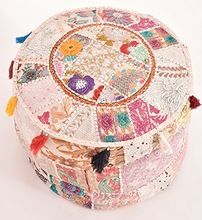 embroidered pouf ottoman
