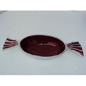 Red colored serving tray