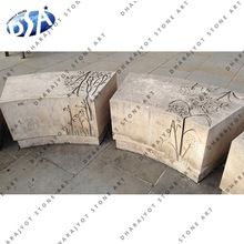 sandstone flower design table bench