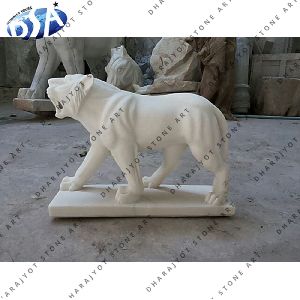white marble tiger statue