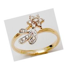 Charming 18k yellow gold diamond ring