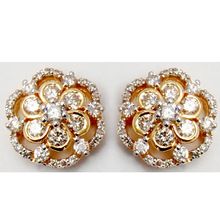 floral shaped solid gold earring