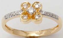 Light weight diamond daily wearable solid gold ring