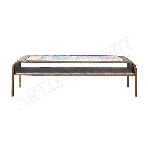 Antique Brass Metal Coffee Table