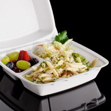 FOAM FOOD CONTAINER WITH COMPARTMENT