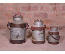 Industrial Vintage Indian Milk Can