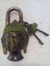 antique brass beautiful buddha lock