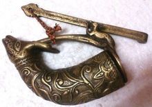 antique brass beautiful deer head lock