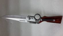 GUN shape wooden handle knife