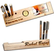 Wooden Deluxe Name Bar with Pen Holder