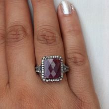 Natural Pave Diamond Cocktail Ruby Gemstone Ring