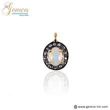 Silver Charms Gemstone Opal Pendant