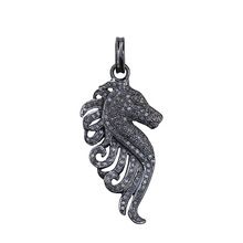 Silver Pave Diamond Horse Pendant