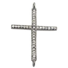 Sterling Silver Jewelry Diamond Cross Connector Finding