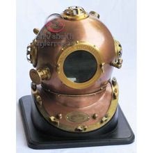 Diving Helmet With Wooden Base