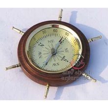 Wheel Style Wood Base Compass