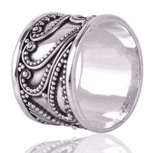 Ethnic Design Oxidised Sterling Silver Band Rings