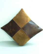Suede Leather Mix Cushion Cover