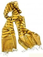 Gold silk blend scarf