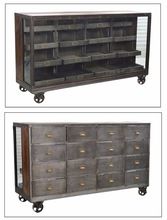 IRON WOODEN DOUBLE DRAWER CHEST