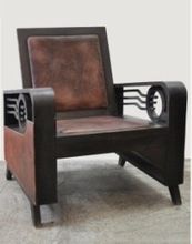 WOODEN LEATHER FOLDING SOFA