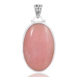 Pink Opal Cabochon Gemstone Pendant