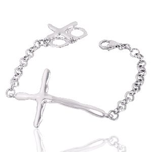 Sterling Silver Cross Bracelet