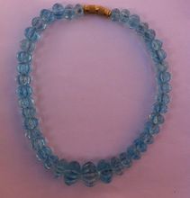 Pumpkin Shaped Blue Topaz Beads