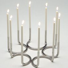 Metal Pipe Shaped Candle Stand