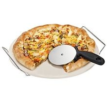 Stainless steel pizza cutter with plastic handle