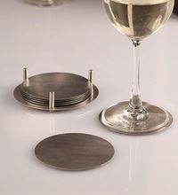 Stainless Steel Round Cup Coaster with Holder
