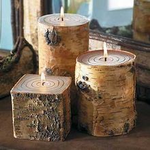 Taper and Block Chips Floral Handmade Candles