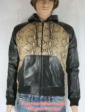 Leather sweat shirt jacket