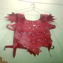 Medieval Red Leather Harness Dress