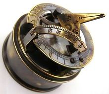 Nautical Antique Brass drum sundial compass