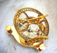 Nautical Antique Brass sundial compass