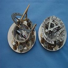 Nautical Brass Boot Polish Sundial Compass