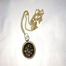 Nautical Brass Pendant compass with chain