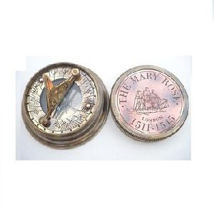 Nautical Brass Pocket Sundial Compass
