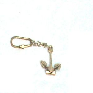 Nautical small anchor Brass key chain