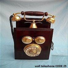 wall mounted wooden telephone